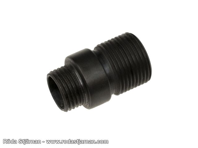 AirsoftPro Adapter Lyddemper Pistol Svart lyddemper og munning