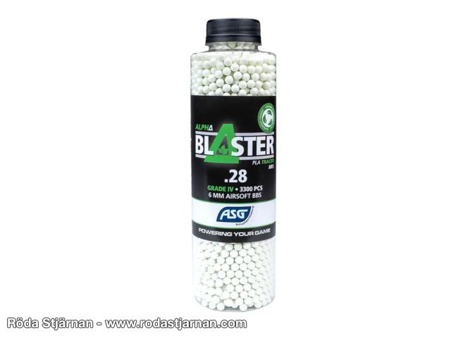 Alpha Blaster PLA Tracer 0,28g grønne 3300 stk airsoftkuler bb kuler