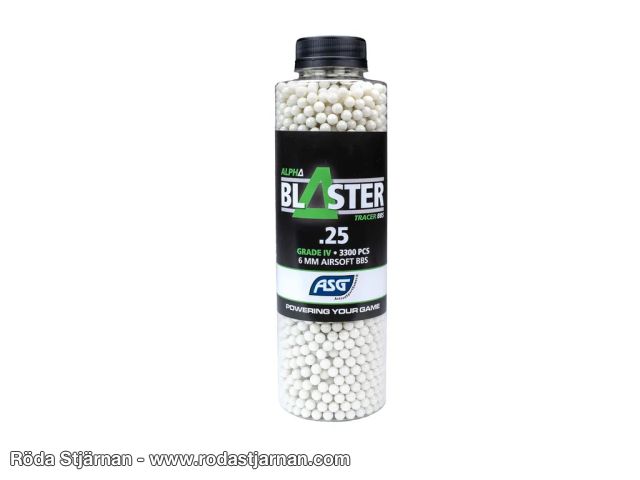Alpha Blaster Tracer 0,25g grønne 3300 stk airsoftkuler bb kuler