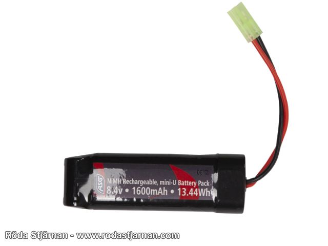 ASG 8,4V 1600 mAh Small / Mini Type NiMh batterier og kontakter