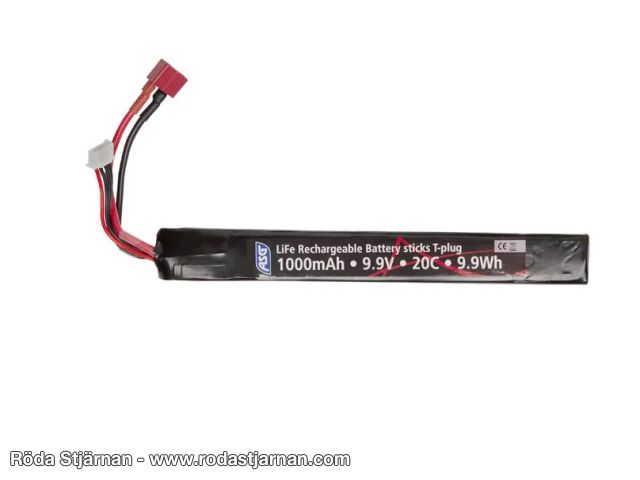 ASG 9.9V 1000mAh 20C LiFe DEAN batteries and connections