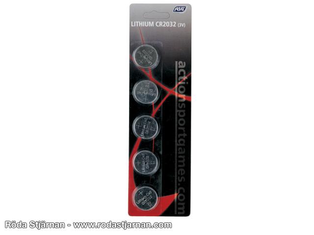ASG CR2032 5pack 3V batterier och kontakter