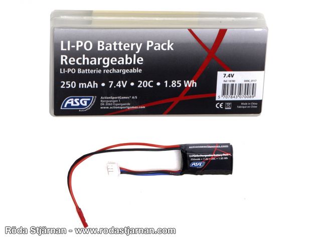 ASG HPA Batteri 7.4V 250 mAh 20C