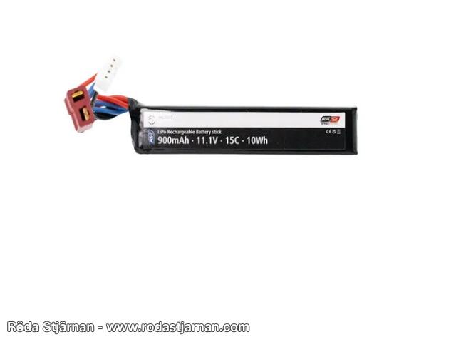 ASG Strike LiPo 11,1V 900 mAh 15C stick dean batterier och kontakter