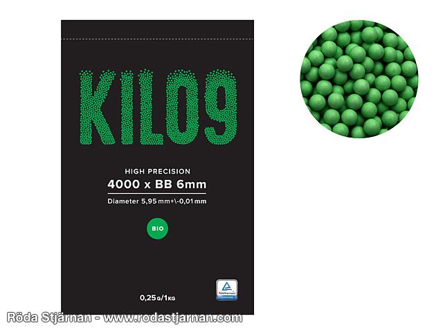 KILO9 0,25 g bio 4000 stk grønne airsoftkuler bb kuler
