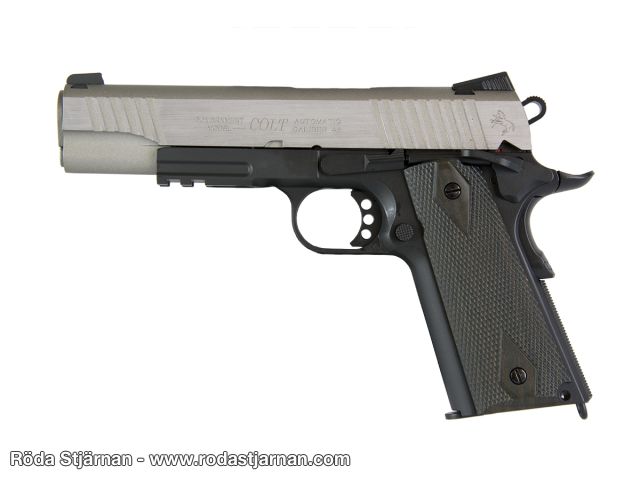 KWC Colt 1911 Rail Pistol Stainless Dual Tone CO2 airsoft pistoler