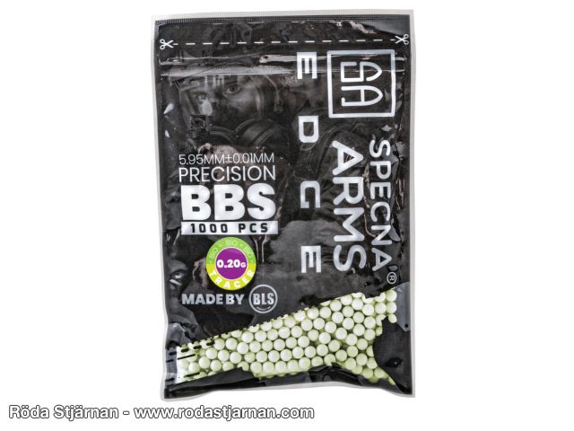 Specna Arms EDGE BIO Tracer Precision 0,20g 1000stk Grønn bb kuler