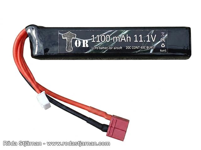 TOR LiPo 11.1V 1100 mAh 20/40C stick deans connector batteries and connections