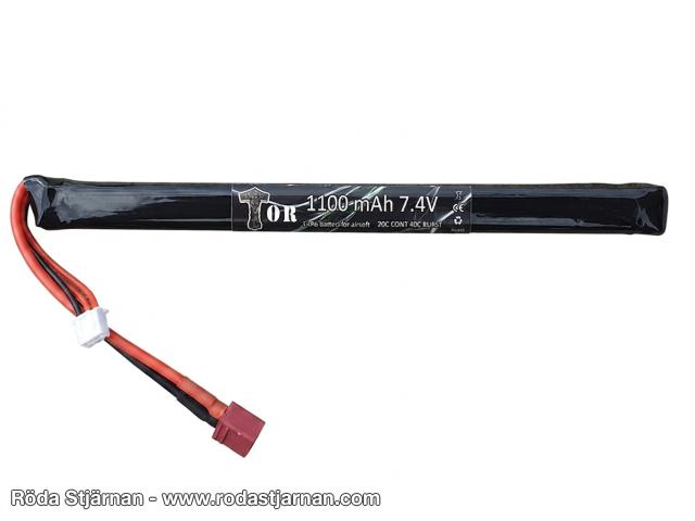 TOR LiPo 7.4V 1100 mAh 20/40C AK stick type deans connector batteries and connections