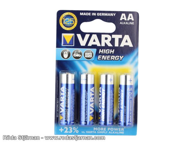 Varta batterier AA 4-pakning batterier og kontakter