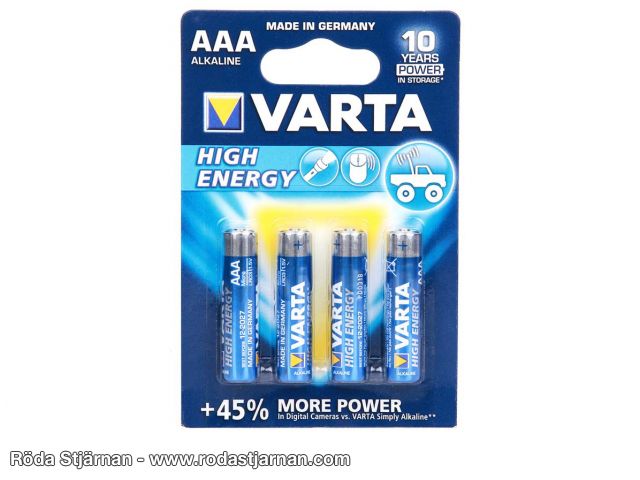 Varta Batteries AAA 4-pack High Energy batteries and connections