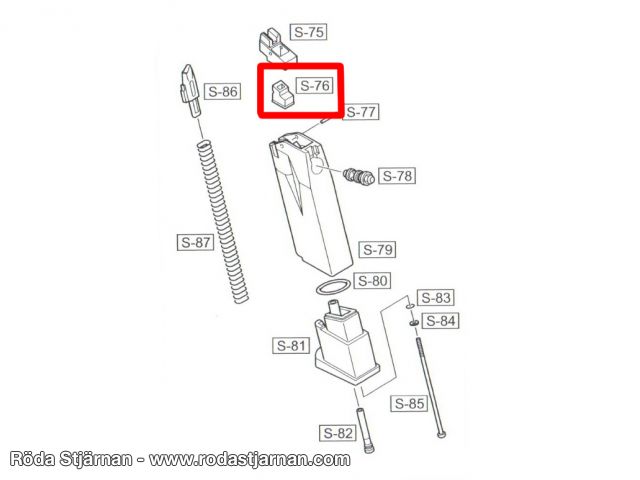 WE Magazine rubber F226 internal parts