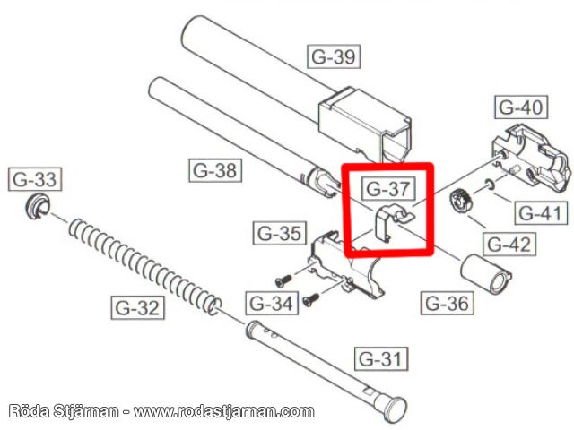 WE Reservedel WE17 Hop Up Clamp innvendige deler