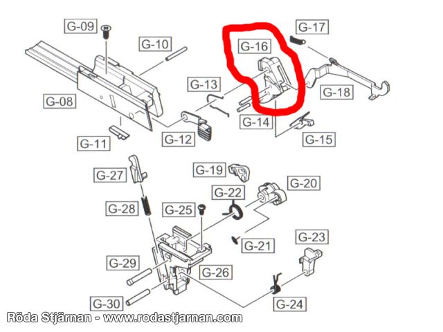 WE Reservedel WE17 Trigger innvendige deler