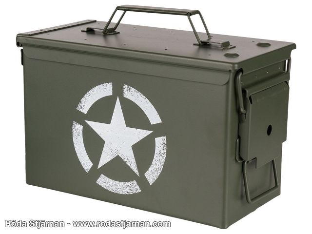 Ammunitionslåda metall Cal .50 US star ammunitionslådor
