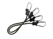 Elastiska spännremmar med karbinkrokar 60 cm 2-pack grön