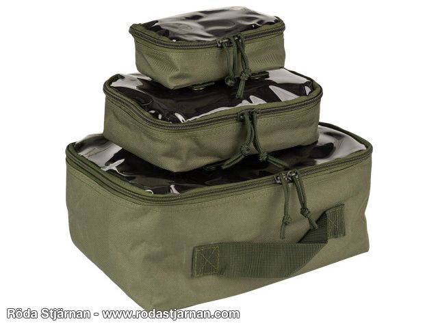 Organizer Set 3 st packpåsar gröna tillbehör