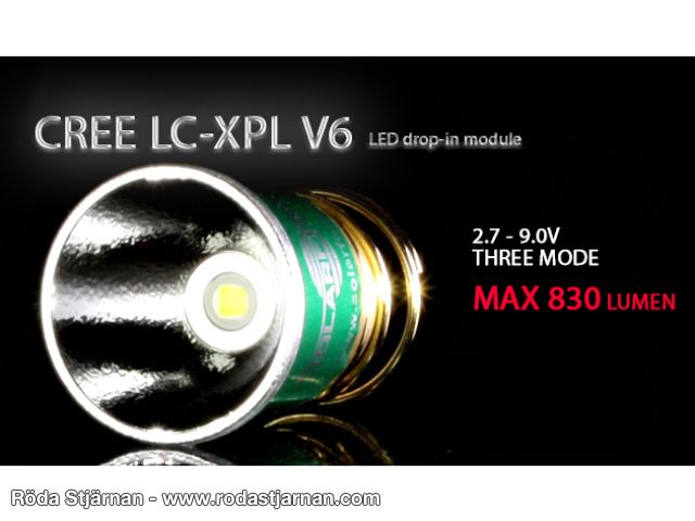 Solarforce LC-XPL V6 LED-modul ficklampa
