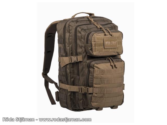 Miltec Green Coyote MOLLE Assault Pack – 36L Large Army Rucksack, Laptop Backpack