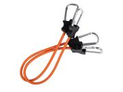 Elastic tension straps with carabiner hooks 60 cm 2-pack orange