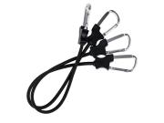 Elastiska spännremmar med karbinkrokar 60 cm 2-pack svart
