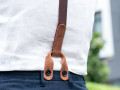 BeaverCraft Leather Hanger with Button Attachment belts and suspenders