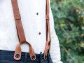 BeaverCraft Leather Hanger with Button Attachment belts and suspenders