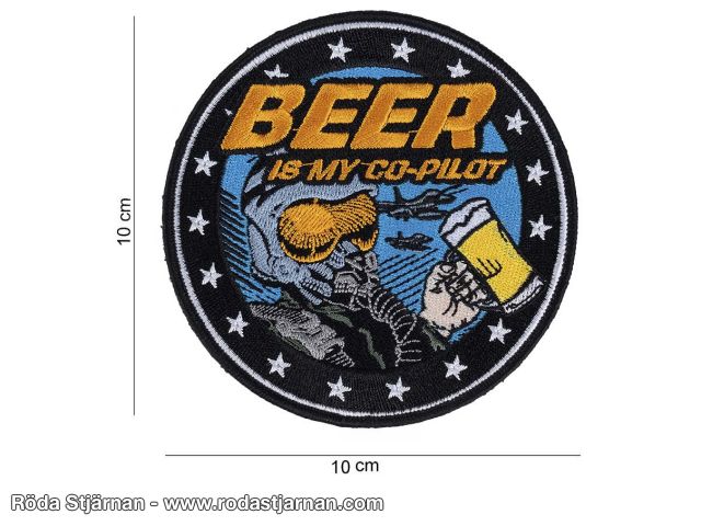 Beer is my co-pilot tygmärke patch