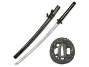 BladesUSA Håndsmidd Katana – svart saya med gullmønster