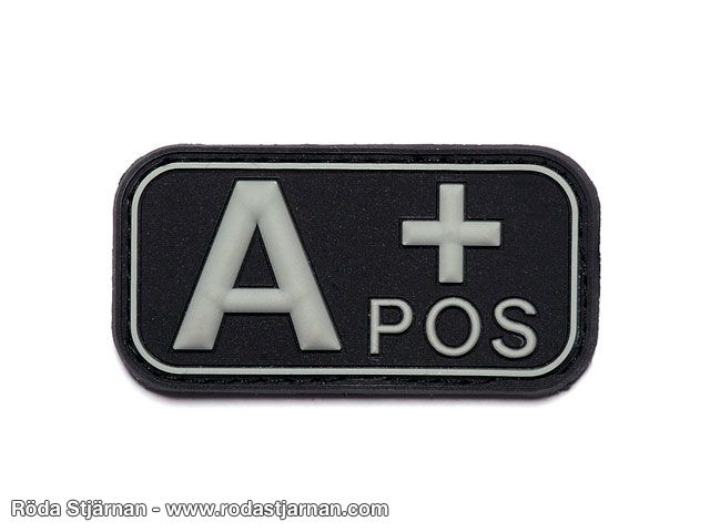 Patch PVC blodtype A+ patches