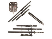 Snake Eye Katana-sett – 3 deler med drakeslirer og displaystativ