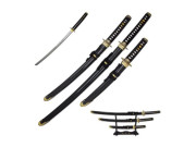 Snake Eye Katana-sett 3 deler – Svart & Gull