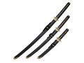 Snake Eye Katana-sett 3 deler – Svart & Gull sverd