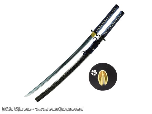 Snake Eye Warrior Katana – svart saya & mørk blå lindning sverd