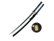Snake Eye Warrior Katana – svart saya & mørk blå lindning