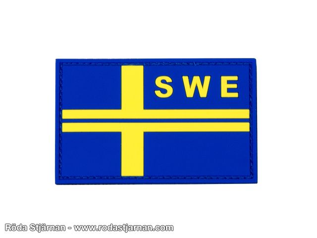 SWE PVC Flagga Thin blue line patch