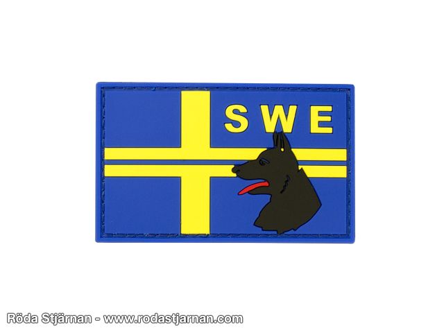 SWE PVC Flagg Tynn blå linje K9 Full farge patches