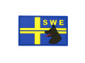 SWE PVC Flagg Tynn blå linje K9 Full farge patches