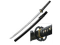 Ten Ryu håndsmidd Katana – Musashi tsuba & svartlakkert saya sverd