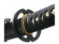 Ten Ryu håndsmidd Katana – Musashi tsuba & svartlakkert saya sverd