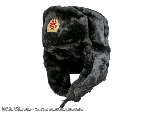 Fur Hat Ushanka Black watchcaps