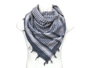 Palestinasjal stålgrå finvävd keffiyeh i bomull