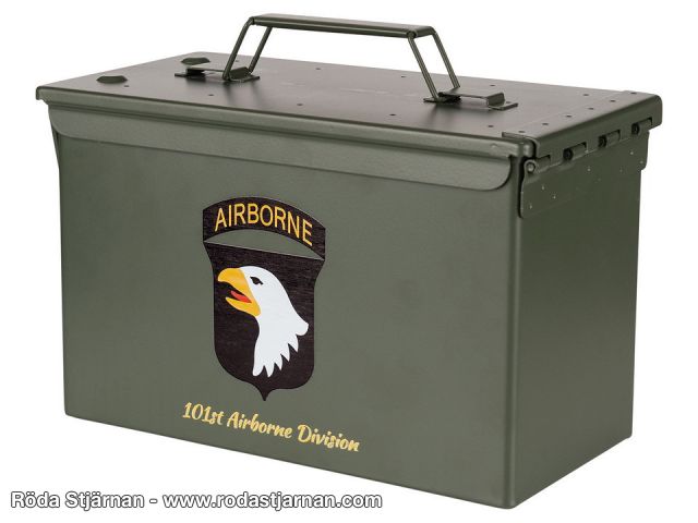 Ammunitionslåda metall Cal .50 101st Airborne Division ammunitionslådor