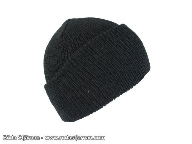 Ullmössa svart i 100 % ull mössor och watchcaps