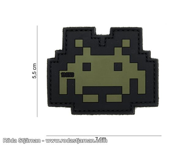 PVC 3D Space Invader Grön patch