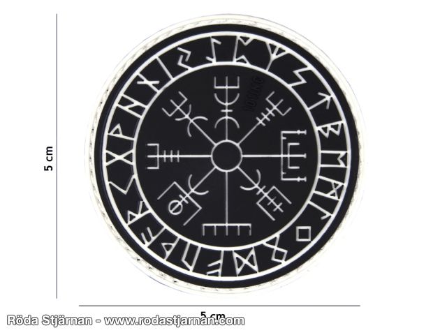 PVC Runsköld Vegvisir Svart patch