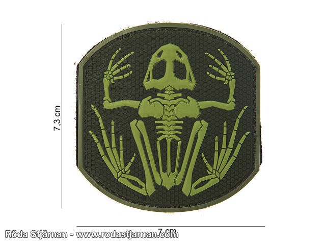 PVC kardborre Skelleton Frog Grön patch