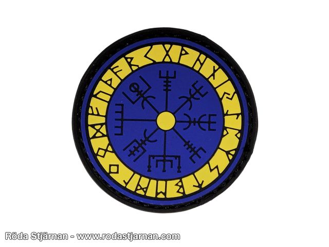 Runsköld Vegvisir Gul och Blå Patch