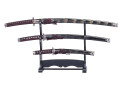 BladesUSA Katana-set – 3 delar med ställ och gulddekor svärd