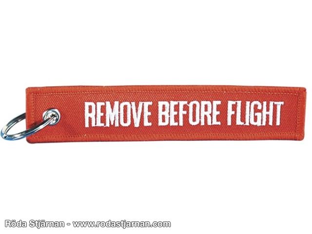 Nyckelring Remove Before Flight patch